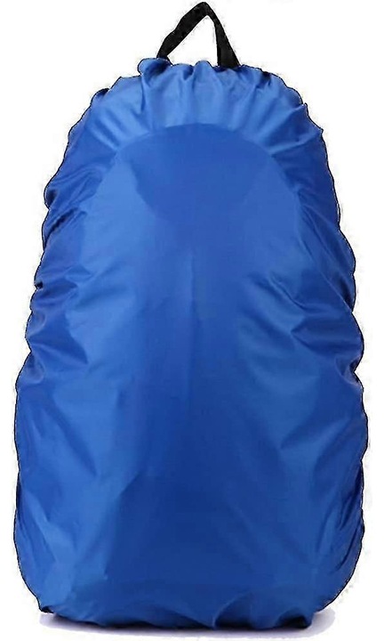 Esővédő huzat hátizsákhoz, vízálló Oxford nylon, állítható és megerősített gumírozás, véd eső, sár és por ellen, kék, 70L