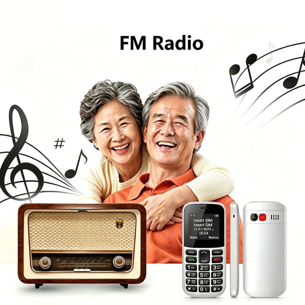 Telefon mobil pentru seniori, Garsonal®, 1.77", butoane mari, buton SOS, cu meniul in limba Romana, functiile de lanterna si radio FM, USB-C, 120 de ore de timp de asteptare, Alb