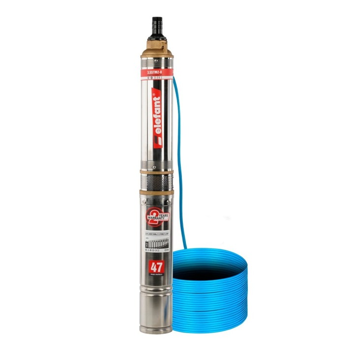 ELEFANT 3.5STM2-8 merülő szivattyú, 1000W, 8 turbina, 50 l/perc, 47 m emelési magasság