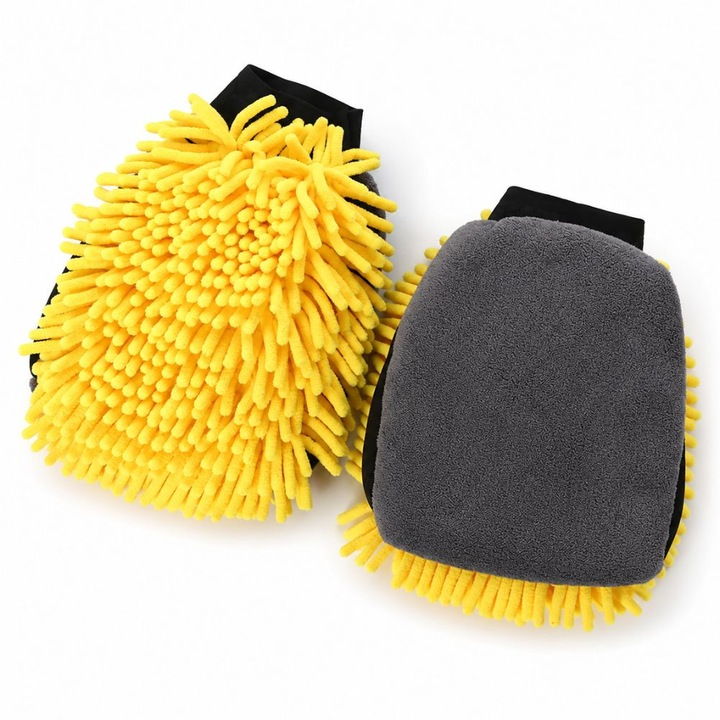 Papuci Mop Din Microfibra Pentru Curatarea Podelelor, Huse Incaltaminte Anti-Praf, Reutilizabili Si Lavabili, Marime Universala (Pana La 39), Galben