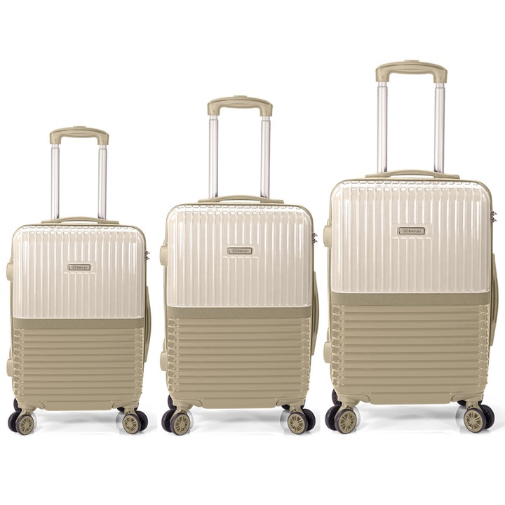 Set Trolere Extensibile Benzi, Policarbonat, Cifru, BZ 5914, 3 Piese, Bej