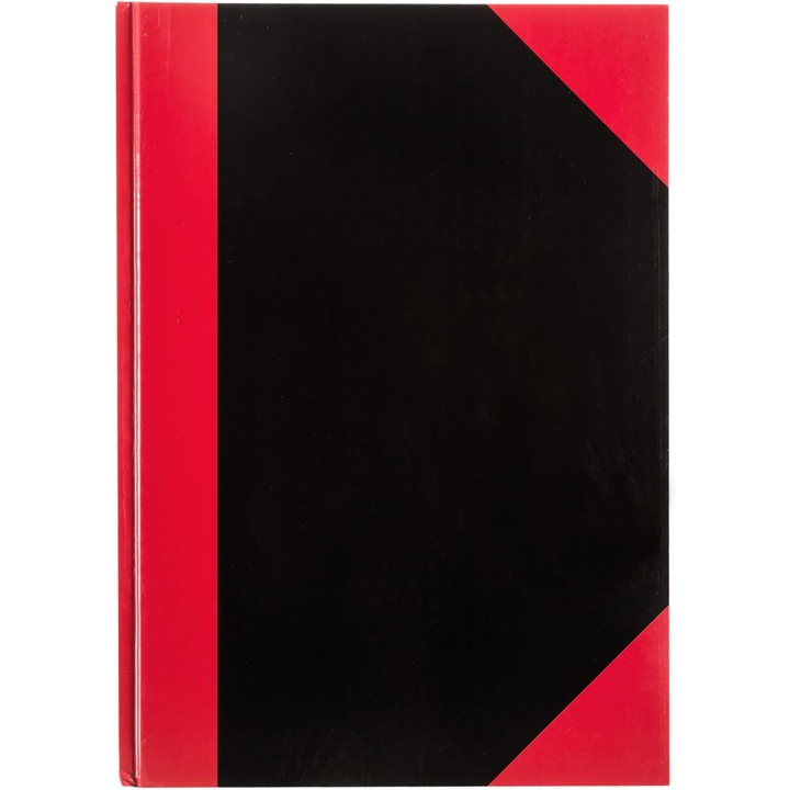 Caiet A5 organizator de birou, 68 file patratelate, coperta tare captusita, rosu/negru, 1 buc