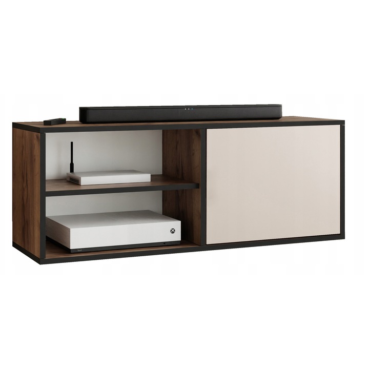KIER EDI 2 nyitott TV komód – laminált forgácslap nappali bútor, 104x42x38 cm – Craft Arany Tölgy, prémium minőség, saját összeszerelés