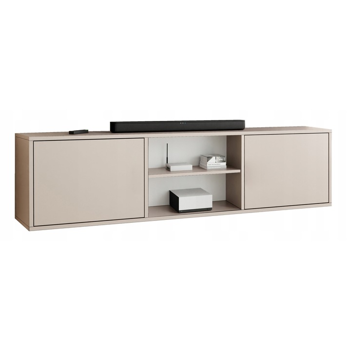 KIER EDI 3 nyitott TV komód – laminált forgácslap nappali bútor, 156x42x38 cm – Többszínű, prémium minőség, saját összeszerelés