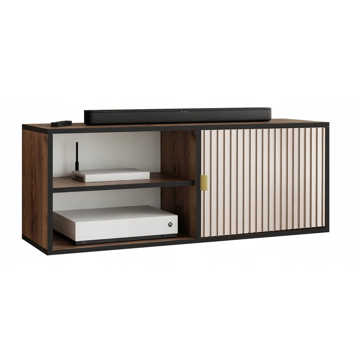 KIER ELI 2 nyitott TV szekrény – laminált PAL nappali bútor, 104x42x38 cm – Craft Arany Tölgy, prémium minőség, saját összeszerelés