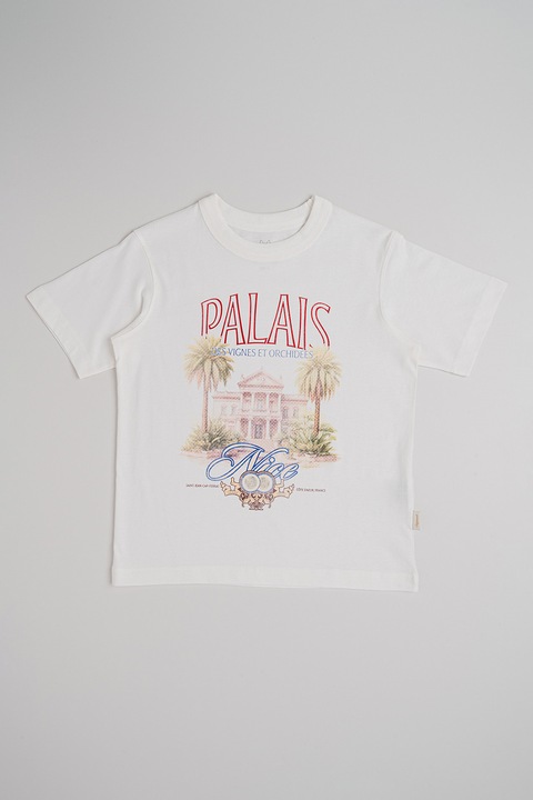 Jack & Jones, Mintás pamutpóló, Sötétpiros/Fehér/Pasztellzöld