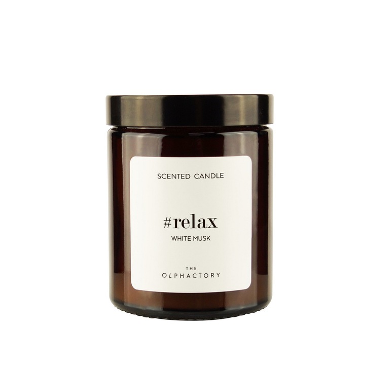 Olphactory, Relaxáló Fehér Pézsma Parfüm, Illatgyertya, 135 g