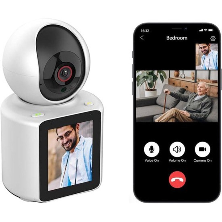Камера за вътрешно наблюдение 2.8 инча 1080p WiFi, видео разговор, цветно нощно виждане
