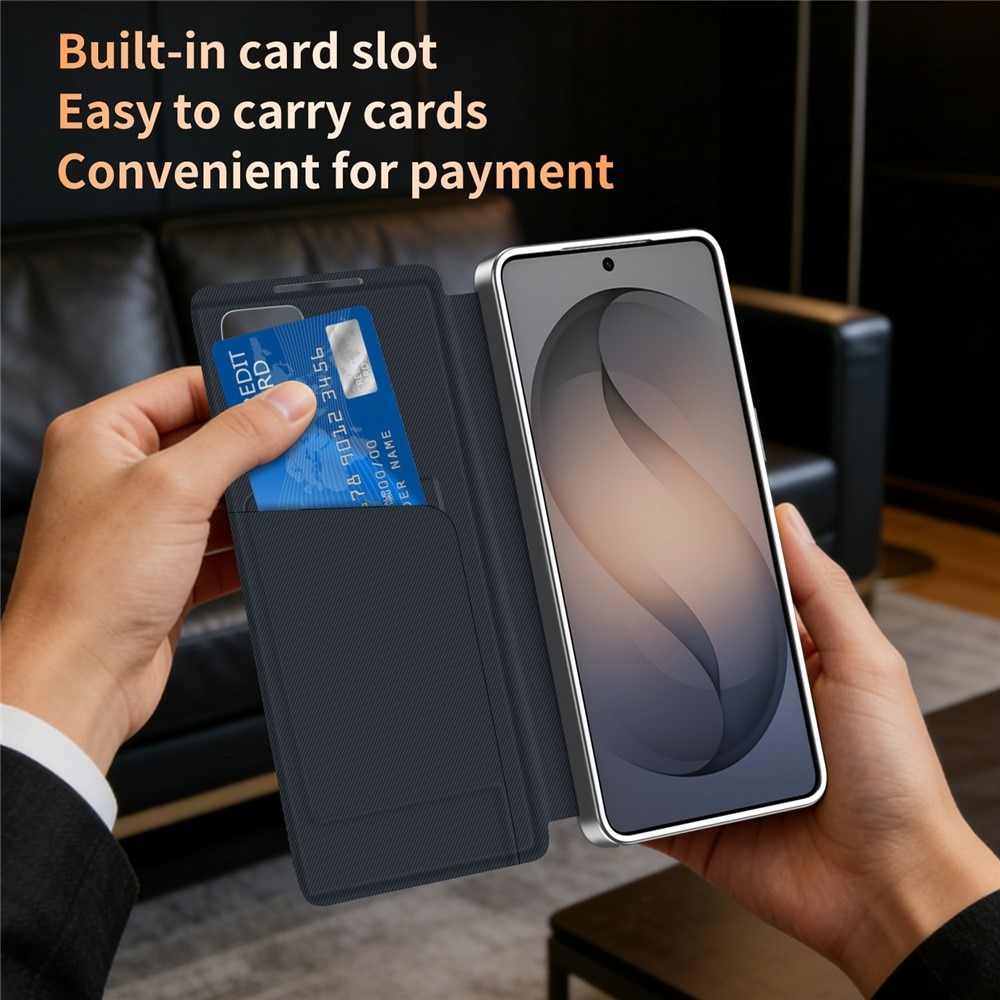 Husa pentru Samsung Galaxy S26 Plus Smart View din piele, Model Gradient, Raspuns apel fara deschidere, Protectie 360°, Inchidere Magnetica, Protectie Camera, Protectie Sporita, Albastru