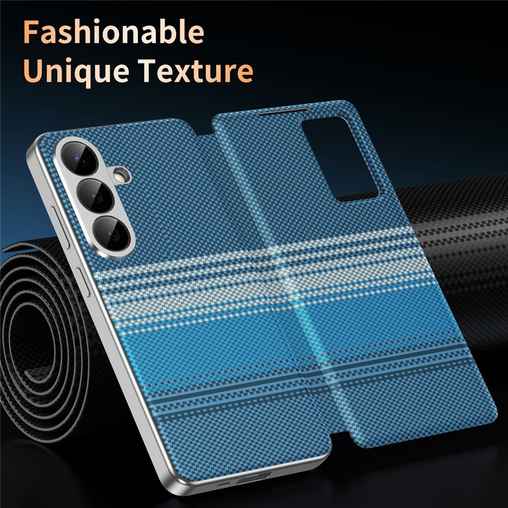Husa pentru Samsung Galaxy S26 Plus Smart View din piele, Model Gradient, Raspuns apel fara deschidere, Protectie 360°, Inchidere Magnetica, Protectie Camera, Protectie Sporita, Albastru