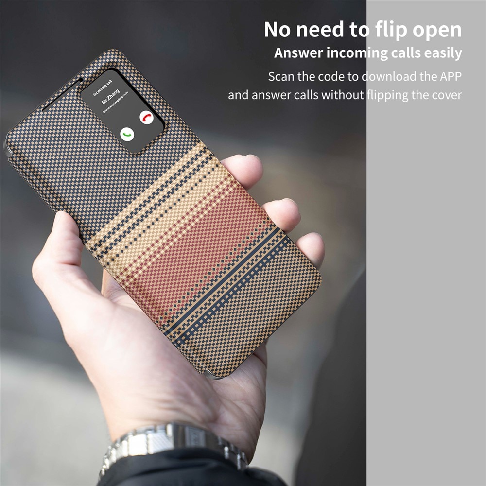 Husa pentru Samsung Galaxy S26 Ultra Smart View din piele, Model Gradient, Raspuns apel fara deschidere, Protectie 360°, Inchidere Magnetica, Protectie Camera, Protectie Sporita, Maro