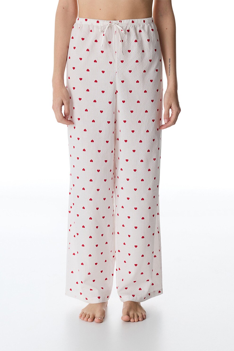 Penti, Pantaloni de pijama cu inimi, Rosu, Alb, L - eMAG.ro