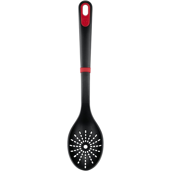 Tefal Ingenio szűrőkanál, magas hőmérsékletnek ellenálló, mosogatógépben mosható, műanyag, Fekete/piros