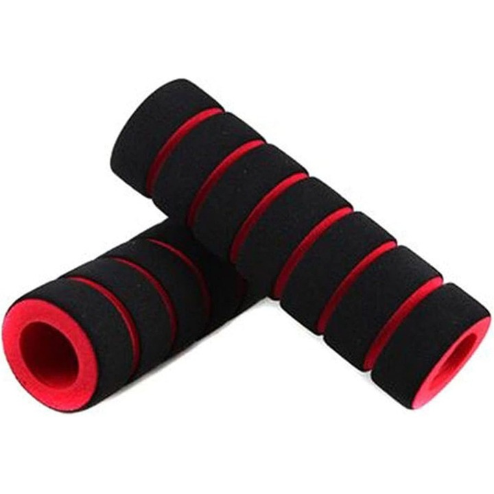2 darabos szett, szilikon kerékpár markolat, ergonomikus, csúszásmentes és rezgéscsillapító, piros, 10.5 x 2 cm, belső átmérő 20 mm