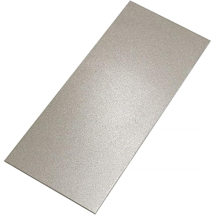Gyémánt élező lap / gyémánt kő, 600-as szemcseméret, durva szintező szerszámmal, tökéletesen sík felület, ezüst, 17 x 7,5 cm