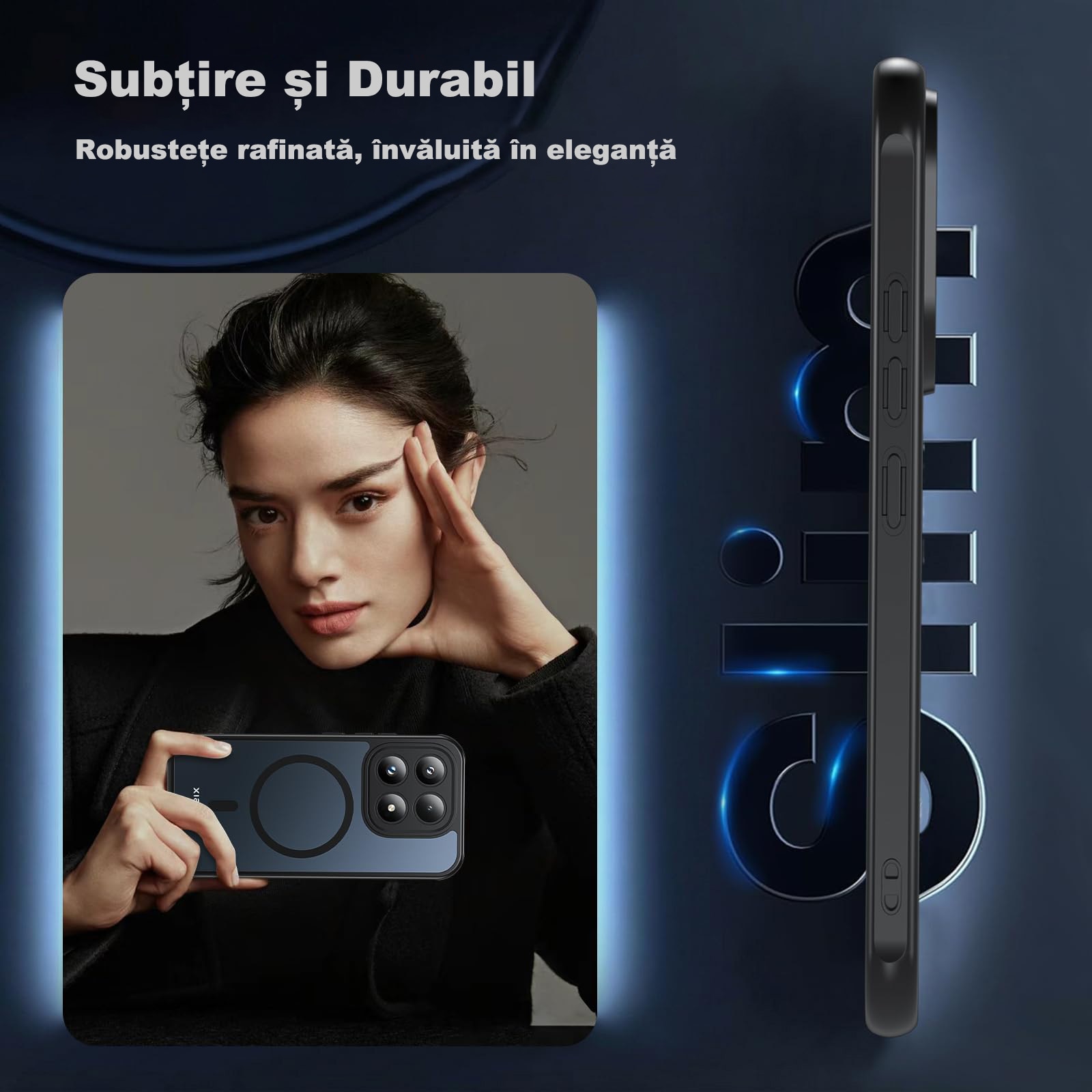 Husa Magnetica de Protectie Compatibila cu Xiaomi 17, MOGU, Carcasa MagSafe, Incarcare Wireless, Rezistenta la impact, Decupaje Precise, Protectie La Camera, Colturi Intarite, spate Rigid Mat Translucid + Margine Moale din TPU, Negru