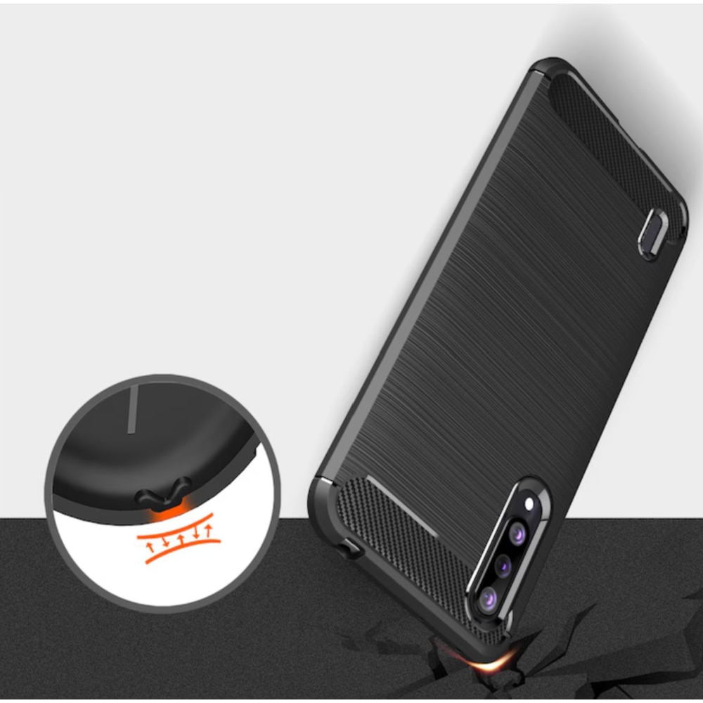 Husa Carbon Resistance pentru Xiaomi Mi A3 Lite, A-Leg Optimizare Anti-Soc, Long Term Case, Negru