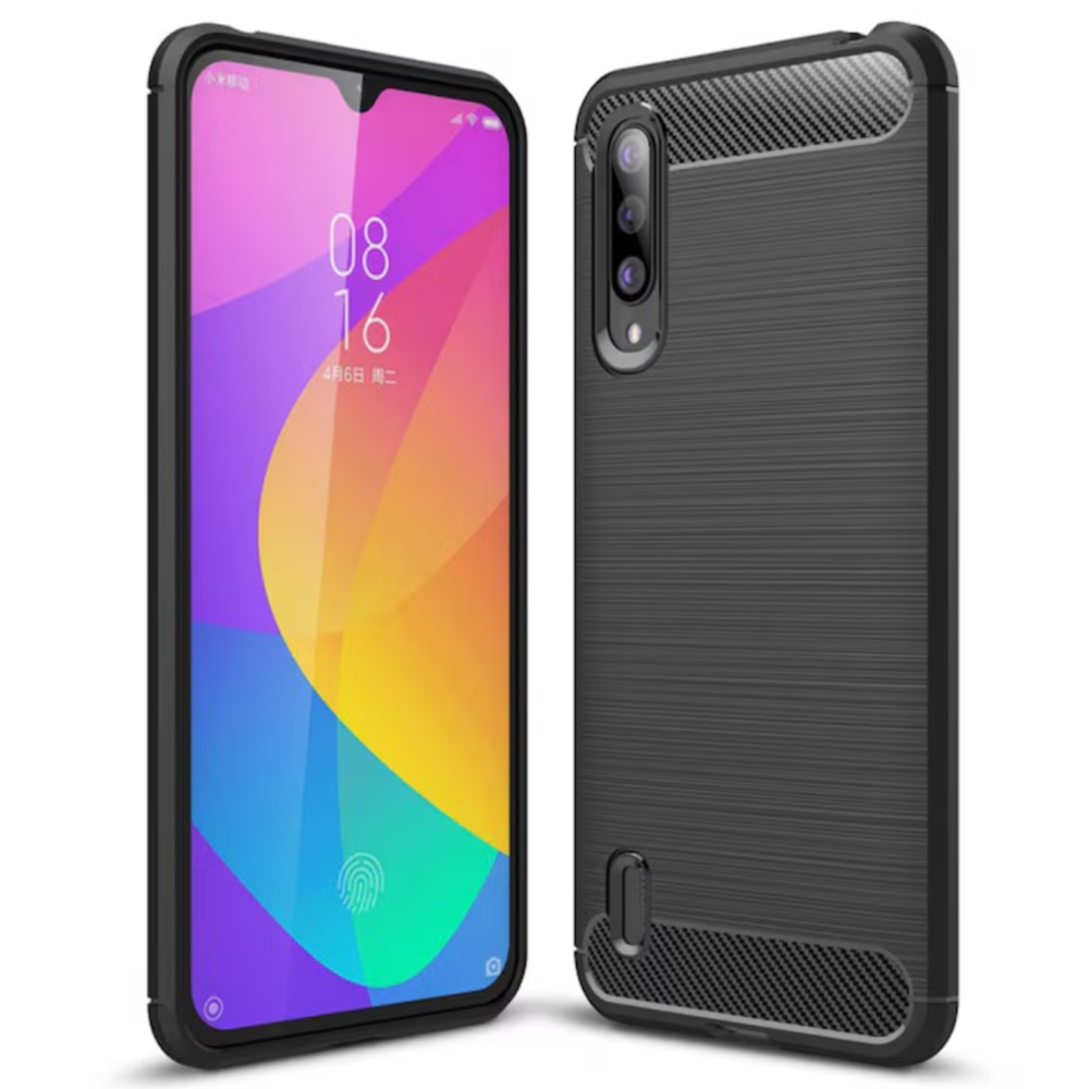Husa Carbon Resistance pentru Xiaomi Mi A3 Lite, A-Leg Optimizare Anti-Soc, Long Term Case, Negru