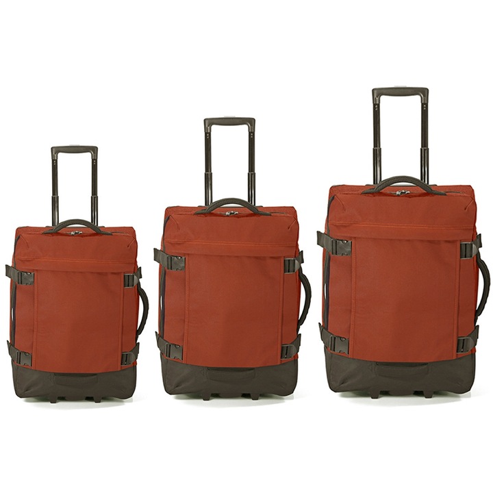 Set Trolere Benzi 3 Piese, 2 Roti, Poliester, BZ 5850, Caramiziu