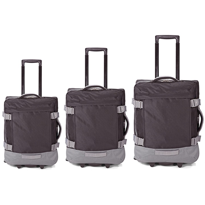 Set Trolere Benzi 3 Piese, 2 Roti, Poliester, BZ 5850, Negru