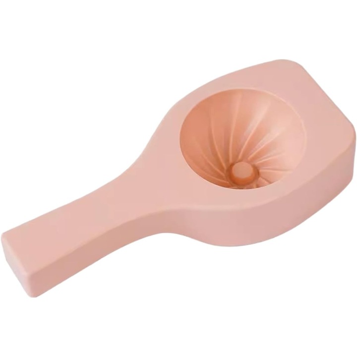 Forma manuala pentru bao si coltunasi, plastic PP alimentar, multifunctionala, antiaderenta, usor de curatat, cu maner ergonomic, roz, 1 buc
