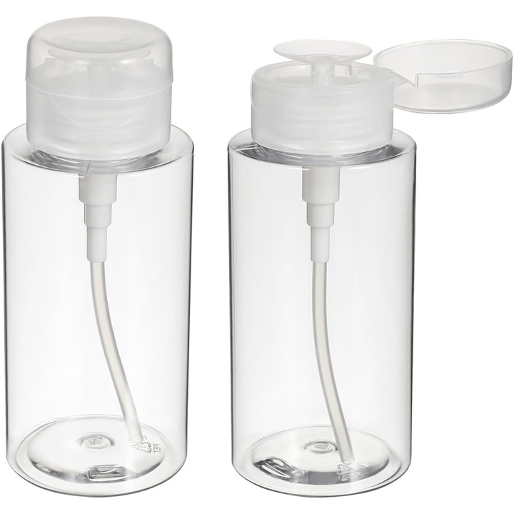 Adagoló flakon pumpával, 200ml, átlátszó, 6x6x12.5cm, újrafelhasználható
