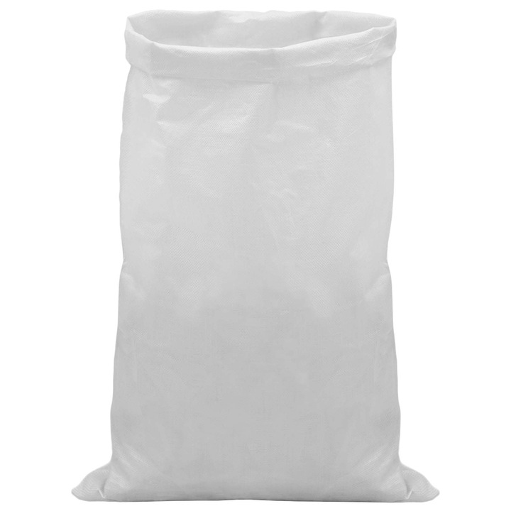 Saci impletiti 10 pcs vidaXL, Alb 65 x 105 cm PP
