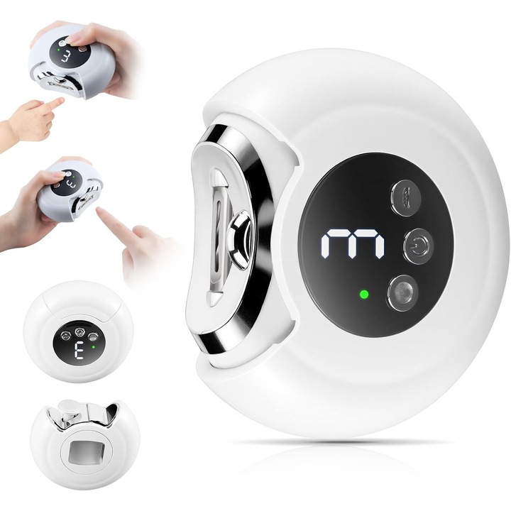 Elektromos körömvágó, ergonomikus, LED-es, hordozható, felnőtteknek és időseknek