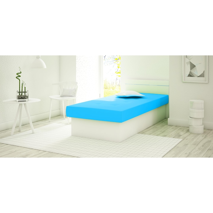 KIER BERTA kárpitozott ágy – modern hálószoba ágykeret, 80x190 cm – Textil, prémium minőség, saját összeszerelés