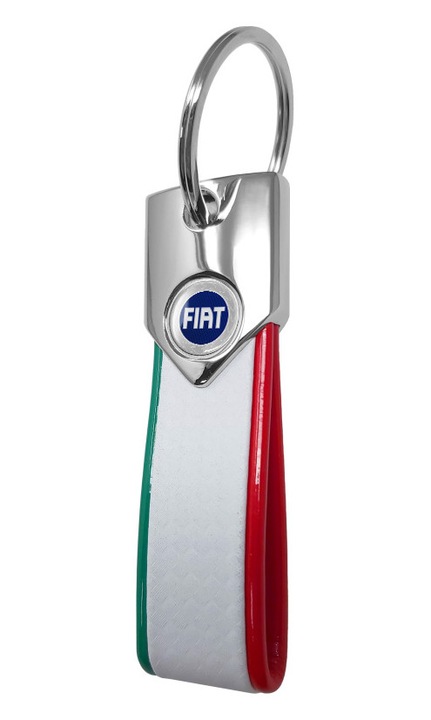 Fiat hivatalos kulcstartó, karbon kék, fehér trikolor