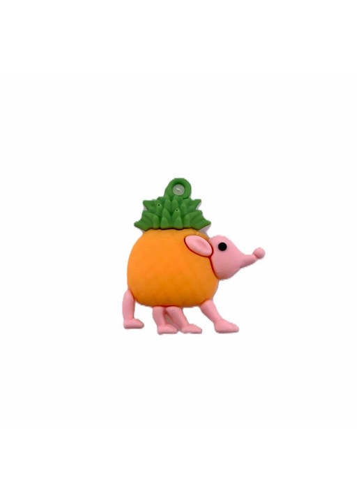 2 db-os szilikon kulcstartó szett, Dara, Brainrot Snooffi Zeffirulli figura, 4 cm, narancssárga/zöld