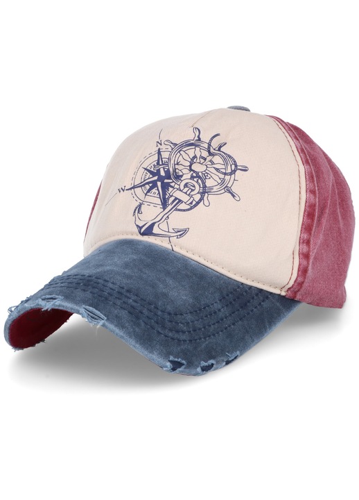 Sapca Unisex cu Cozoroc de Vara MARINE bleumarin, Rosu/Bleumarin, Universal