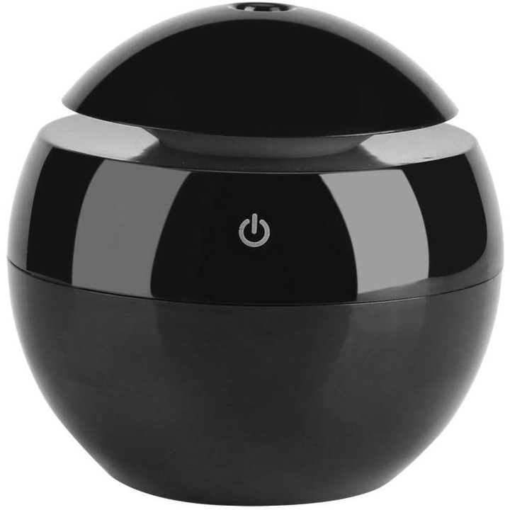 Mini ultrahangos párásító 130ml többszínű LED USB fekete