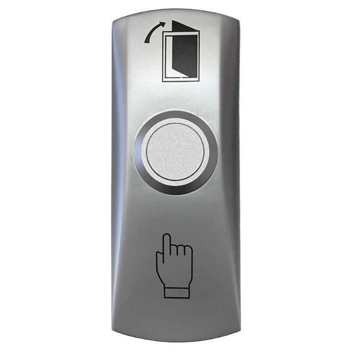 Buton de iesire metalic plat, cu montare aplicata, PBK-I-19-2(V2)