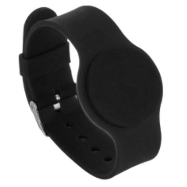 Bratara de proximitate din silicon cu catarama, mifare 13.56Khz, Neagra, IDT-4009MF-BK