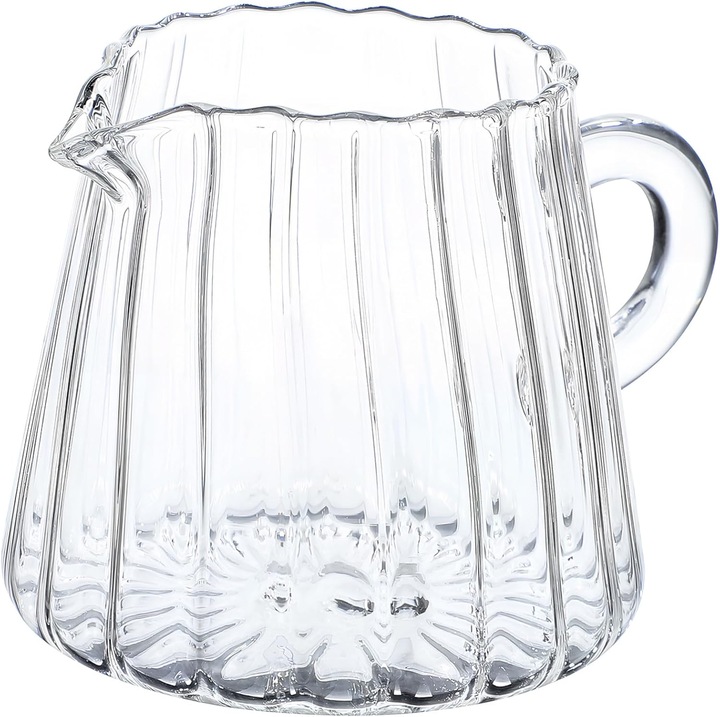 Boroszilikát üveg tejkiöntő, átlátszó, kicsi, 250ml