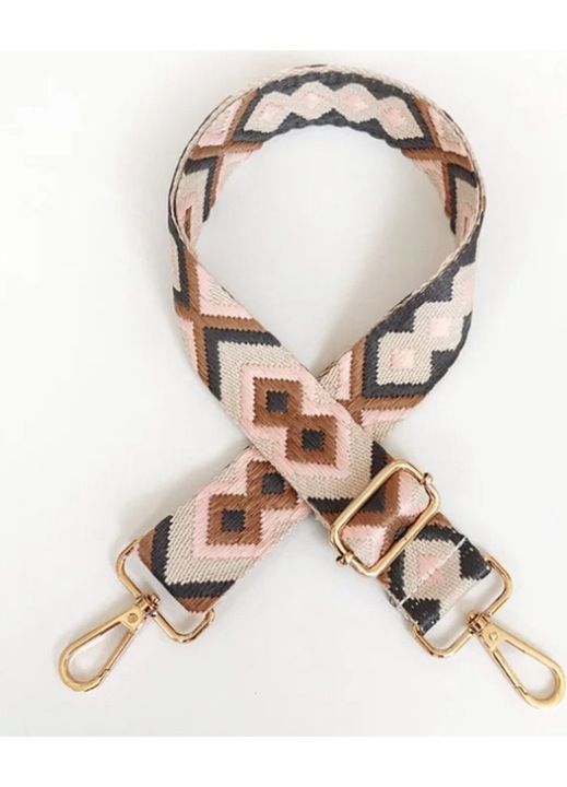 Táskapánt, barna-fekete, táska fogantyú, crossbody táska, állítható vállpánt, bevásárlótáska pánt