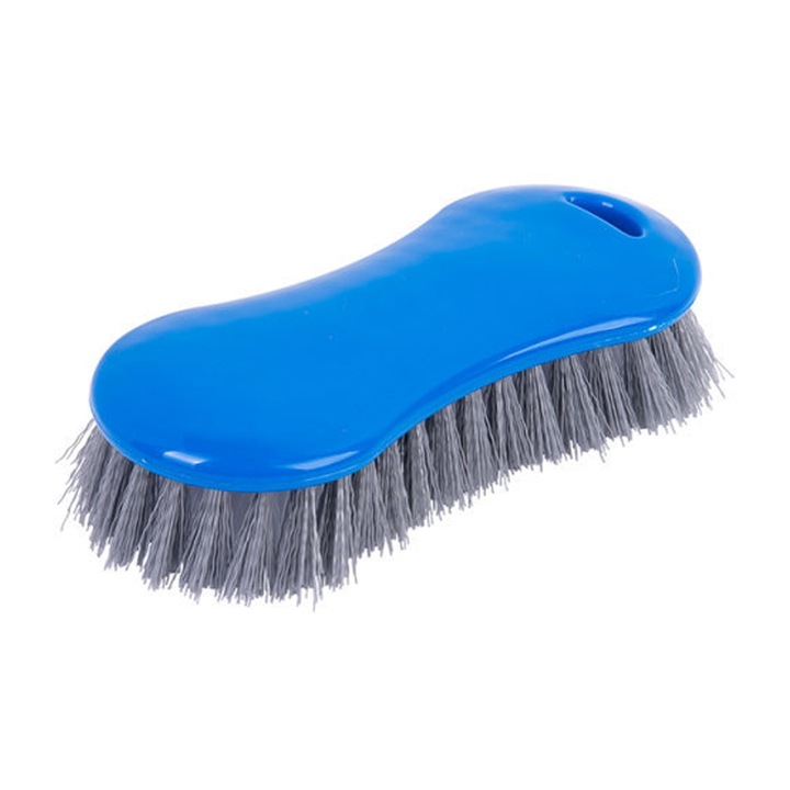 Perie de mana Kleaner pentru curatat covoare, tapiterie si haine, forma ergonomica, peri din plastic, Albastru