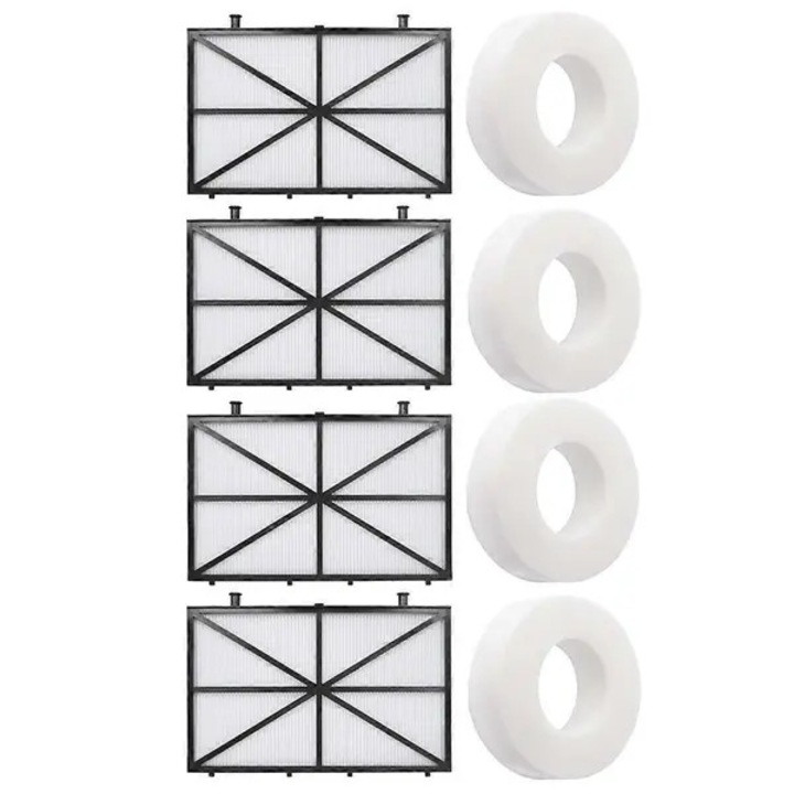 Set filtru si inele pentru role, aspirator piscina, 4 piese, alb, universal