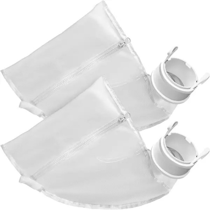 Sac filtrant / sac de filtrare pentru robot de piscina, compatibil cu Polaris 280/480, piese K13/K16, din nylon cu cusaturi rezistente, fermoar extra-lat si benzi Velcro rezistente, alb, 2 bucati