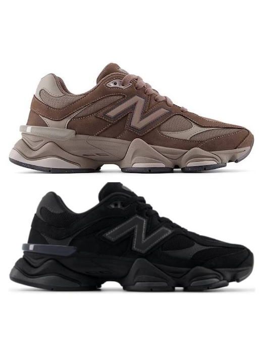 Pantofi sport barbati, New Balance, 9060, set 2 perechi, maro si negru, material textil