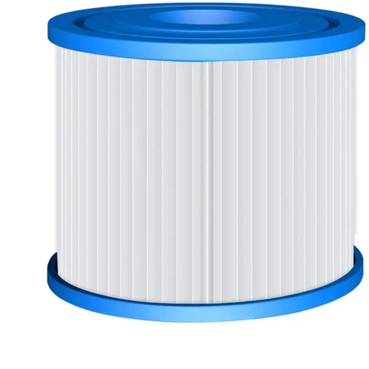 Filtru pentru piscina cartus compatibil Bestway Lay-Z-Spa (Miami/Vegas/Monaco), ABS/poliester, durabil si usor de curatat, colecteaza murdarie, par, frunze si nisip, alb/albastru, 10.7x8 cm, diametru interior 5 cm, 1 buc