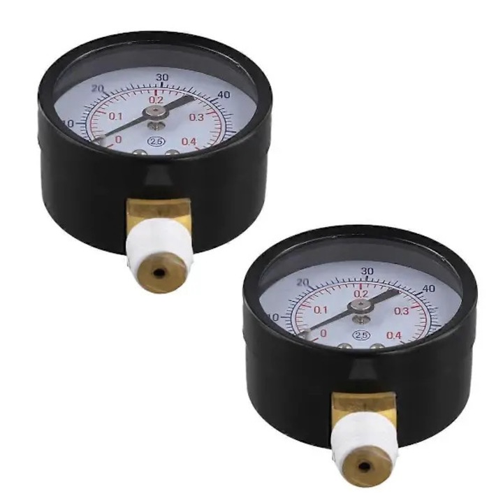 Szűrőnyomásmérő / nyomásjelző ECX270861 Hayward Pro Series-hez, 1/4'' NPT, alsó csatlakozás, 0-60 psi (0-4 bar), fémház polikarbonát fedéllel, fekete, 2 darab