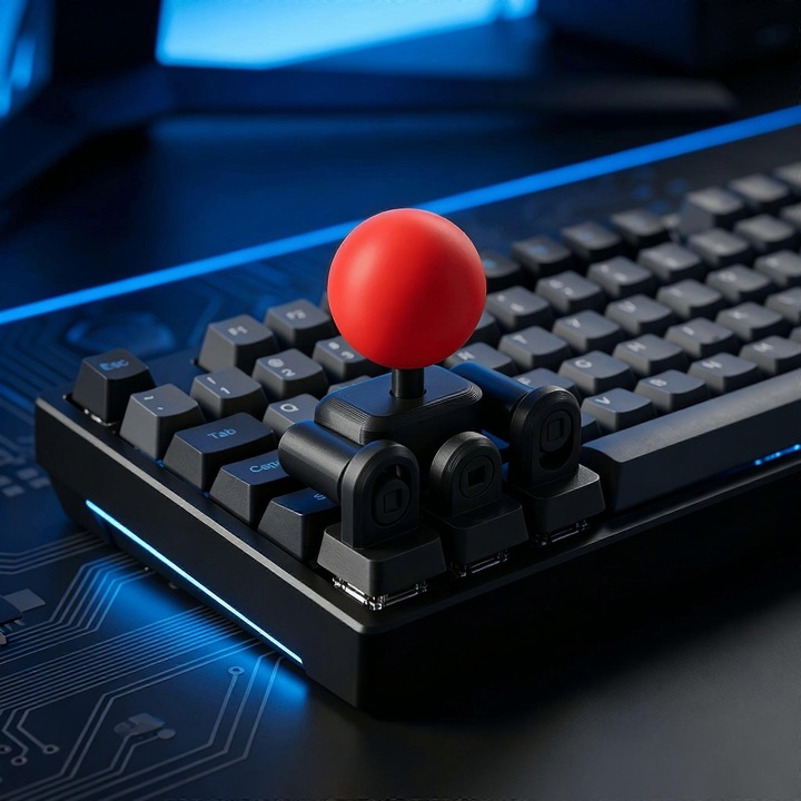Capac tasta joystick imprimat 3D, compatibil cu switch-uri Cherry MX, montare snap-on usoara, design gaming creativ, Negru, 1 buc
