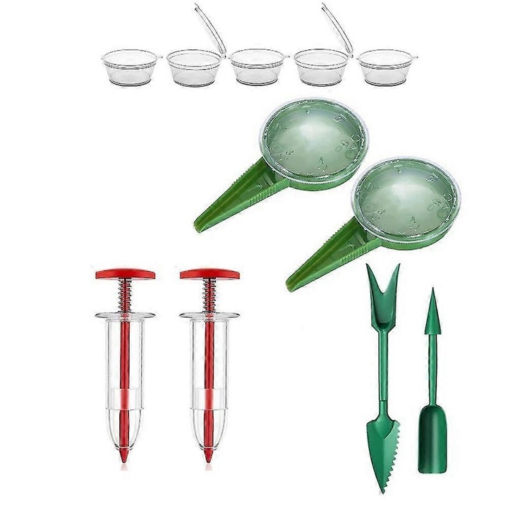 Dispenser seminte mini, dispozitiv de insamantare portabil din plastic durabil, cu dozare reglabila, multicolor, set 1 buc
