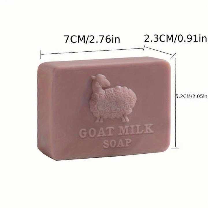 Sapun artizanal din lapte de capra, sapun bara, Musetel, curatare profunda si hidratare, delicat pentru piele sensibila, roz, 100g