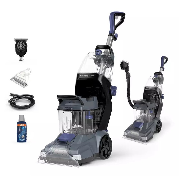 Vax SpinScrub Power Plus – aspirator/spalator pentru tapiterie si covoare, conceput pentru indepartarea petelor si curatarea profunda a tapiteriei, dotat cu tehnologie SpinScrub, rezervor de capacitate mare (XL), uscare rapida si performante ridicate de c