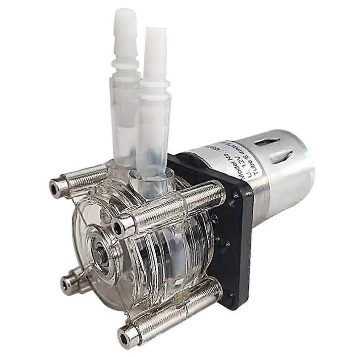 Перисталтична помпа 12V, дебит 500ml/min, напор 5m, пластмаса инокс, 12x10x8cm