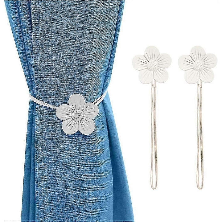 Set 2 cleme magnetice pentru perdele, design cais japonez, rasina, ajustabile