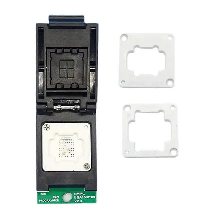 Adaptor EMMC BGA153 BGA169 pentru programator T48, negru, ABS
